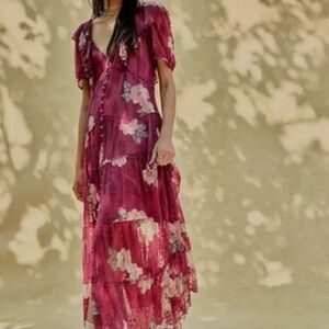 Free People Hollis Lace Floral Maxi Dress